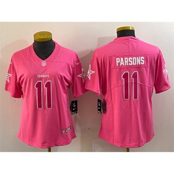 Youth Dallas Cowboys #11 Micah Parsons Pink Vapor Untouchable Limited Stitched Football Jersey Youth Dallas Cowboys #11 Micah Parsons Pink Vapor Untouchable Limited Stitched Football Jersey