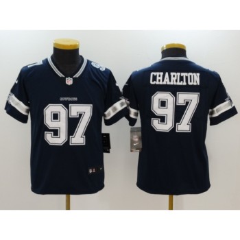 Youth Dallas Cowboys #97 Taco Charlton Navy Vapor Untouchable Limited Jersey