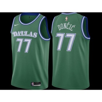 Youth Dallas Mavericks #77 Luka Doncic Green City Edition Stitched Jersey
