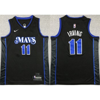 Youth Dallas Mavericks #11 Kyrie Irving Black City Edition Stitched Basketball Jersey