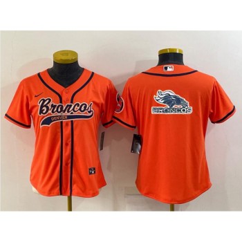 Youth Denver Broncos Orange Team Big Logo With Patch Cool Base Stitched Baseball Jersey Youth Denver Broncos Orange Team Big Logo With Patch Cool Base Stitched Baseball Jersey
