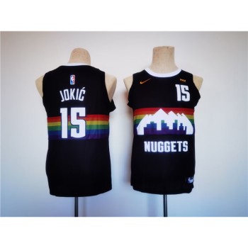 Youth Denver Nuggets #15 Nikola Jokic Black Stitched Basketball Jersey