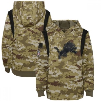 Youth Detroit Lions 2021 Camo Salute To Service Therma Performance Pullover Hoodie Youth Detroit Lions 2021 Camo Salute To Service Therma Performance Pullover Hoodie