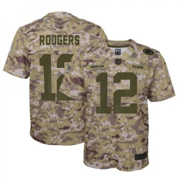 Youth Green Bay Packers #12 Aaron Rodgers 2018 Camo Salute to Service Limited Stitched NFL Jersey Youth Green Bay Packers #12 Aaron Rodgers 2018 Camo Salute to Service Limited Stitched NFL Jersey