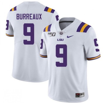 Youth LSU Tigers #9 Joe Burreaux White With 150th Patch Limited Stitched Jersey Youth LSU Tigers #9 Joe Burreaux White With 150th Patch Limited Stitched Jersey