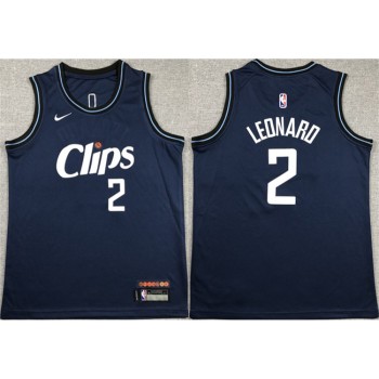 Youth Los Angeles Clippers #2 Kawhi Leonard Navy City Edition Stitched Basketball Jersey Youth Los Angeles Clippers #2 Kawhi Leonard Navy City Edition Stitched Basketball Jersey
