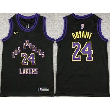 Youth Los Angeles Lakers #24 Kobe Bryant Black City Edition Stitched Basketball Jersey Youth Los Angeles Lakers #24 Kobe Bryant Black City Edition Stitched Basketball Jersey