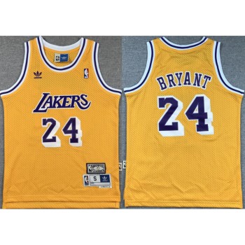 Youth Los Angeles Lakers #24 Kobe Bryant Yellow Stitched Basketball Jersey Youth Los Angeles Lakers #24 Kobe Bryant Yellow Stitched Basketball Jersey