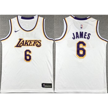 Youth Los Angeles Lakers #6 LeBron James White Stitched Basketball Jersey Youth Los Angeles Lakers #6 LeBron James White Stitched Basketball Jersey