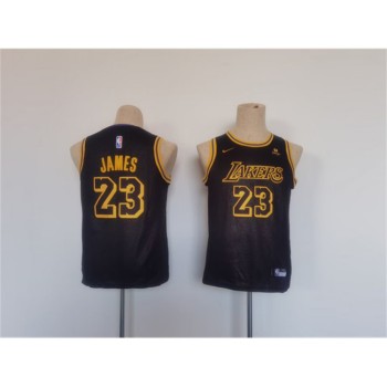 Youth Los Angeles Lakers #23 LeBron James Black Stitched Basketball Jersey Youth Los Angeles Lakers #23 LeBron James Black Stitched Basketball Jersey
