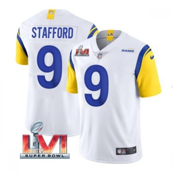 Youth Los Angeles Rams #9 Matthew Stafford White 2022 Super Bowl LVI Vapor Untouchable Limited Stitched Jersey