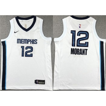 Youth Memphis Grizzlies #12 Ja Morant White Stitched Basketball Jersey Youth Memphis Grizzlies #12 Ja Morant White Stitched Basketball Jersey
