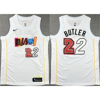 Youth Miami Heat #22 Jimmy Butler White City Edition Stitched Jersey Youth Miami Heat #22 Jimmy Butler White City Edition Stitched Jersey