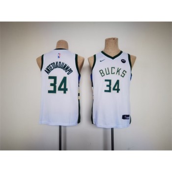 Youth Milwaukee Bucks #34 Giannis Antetokounmpo White Stitched Basketball Jersey Youth Milwaukee Bucks #34 Giannis Antetokounmpo White Stitched Basketball Jersey