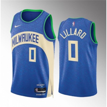 Youth Milwaukee Bucks #0 Damian Lillard 2023/24 Blue City Edition Stitched Basketball Jersey Youth Milwaukee Bucks #0 Damian Lillard 2023/24 Blue City Edition Stitched Basketball Jersey