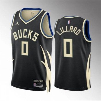 Youth Milwaukee Bucks #0 Damian Lillard Black Stitched Basketball Jersey Youth Milwaukee Bucks #0 Damian Lillard Black Stitched Basketball Jersey