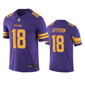 Youth Minnesota Vikings #18 Justin Jefferson Purple Color Rush Limited Stitched Jersey Youth Minnesota Vikings #18 Justin Jefferson Purple Color Rush Limited Stitched Jersey