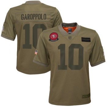 Youth NFL San Francisco 49ers #10 Jimmy Garoppolo 2019 Camo Salute To Service Limited Stitched Jersey Youth NFL San Francisco 49ers #10 Jimmy Garoppolo 2019 Camo Salute To Service Limited Stitched Jersey