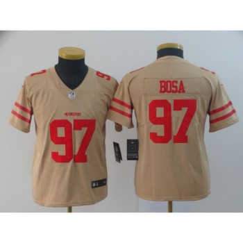 Youth NFL San Francisco 49ers #97 Nick Bosa Gold Inverted Legend Stitched NFL Jersey Youth NFL San Francisco 49ers #97 Nick Bosa Gold Inverted Legend Stitched NFL Jersey