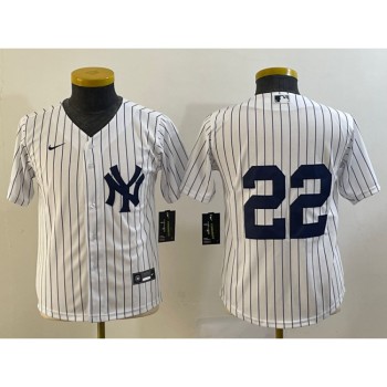 Youth New York Yankees #22 Harrison Bader White Cool Base Stitched Baseball Jersey Youth New York Yankees #22 Harrison Bader White Cool Base Stitched Baseball Jersey