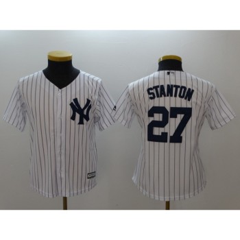 Youth New York Yankees #27 Giancarlo Stanton White Cool Base Stitched MLB Jersey Youth New York Yankees #27 Giancarlo Stanton White Cool Base Stitched MLB Jersey