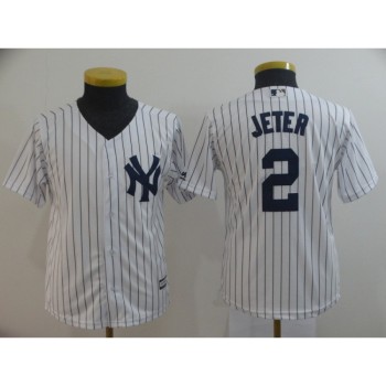 Youth New York Yankees #2 Derek Jeter 2019 White Cool Base Stitched MLB Jersey Youth New York Yankees #2 Derek Jeter 2019 White Cool Base Stitched MLB Jersey
