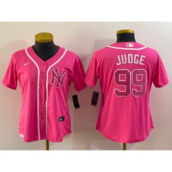 Youth New York Yankees #99 Aaron Judge Pink Stitched Baseball Jersey Youth New York Yankees #99 Aaron Judge Pink Stitched Baseball Jersey