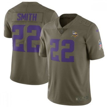 Youth Minnesota Vikings #22 Harrison Smith Olive Salute To Service Limited Stitched NFL Jersey