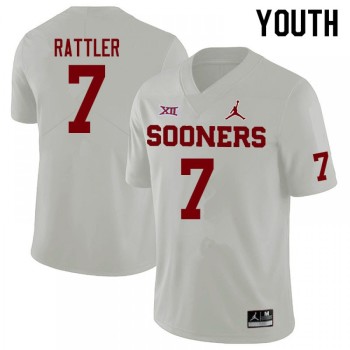 Youth Oklahoma Sooners #7 Spencer Rattler White Limited Stitched NCAA Jersey