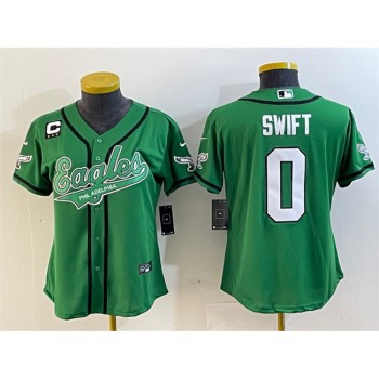 Youth Philadelphia Eagles #0 D'andre Swift Green With 3-Star C Patch Cool Base Stitched Baseball Jersey Youth Philadelphia Eagles #0 D'andre Swift Green With 3-Star C Patch Cool Base Stitched Baseball Jersey