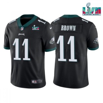 Youth Philadelphia Eagles #11 A. J. Brown Black Super Bowl LVII Patch Vapor Untouchable Limited Stitched Football Jersey Youth Philadelphia Eagles #11 A. J. Brown Black Super Bowl LVII Patch Vapor Untouchable Limited Stitched Football Jersey