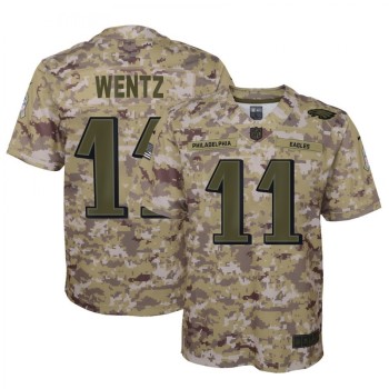 Youth Philadelphia Eagles #11 Carson Wentz 2018 Camo Salute To Service Limited Stitched NFL Jersey Youth Philadelphia Eagles #11 Carson Wentz 2018 Camo Salute To Service Limited Stitched NFL Jersey