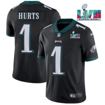 Youth Philadelphia Eagles #1 Jalen Hurts Black Super Bowl LVII Patch Vapor Untouchable Limited Stitched Football Jersey Youth Philadelphia Eagles #1 Jalen Hurts Black Super Bowl LVII Patch Vapor Untouchable Limited Stitched Football Jersey