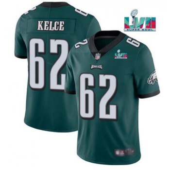 Youth Philadelphia Eagles #62 Jason Kelce Green Super Bowl LVII Patch Vapor Untouchable Limited Stitched Football Jersey Youth Philadelphia Eagles #62 Jason Kelce Green Super Bowl LVII Patch Vapor Untouchable Limited Stitched Football Jersey