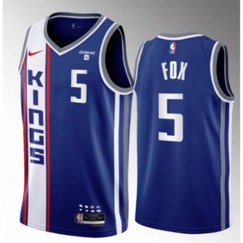 Youth Sacramento Kings #5 De'Aaron Fox Blue 2023-24 City Edition Stitched Basketball Jersey Youth Sacramento Kings #5 De'Aaron Fox Blue 2023-24 City Edition Stitched Basketball Jersey
