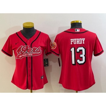 Youth San Francisco 49ers #13 Brock Purdy New Red With Patch Cool Base Stitched Baseball Jersey Youth San Francisco 49ers #13 Brock Purdy New Red With Patch Cool Base Stitched Baseball Jersey