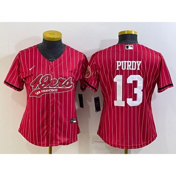 Youth San Francisco 49ers #13 Brock Purdy Red With Patch Cool Base Stitched Baseball Jersey Youth San Francisco 49ers #13 Brock Purdy Red With Patch Cool Base Stitched Baseball Jersey