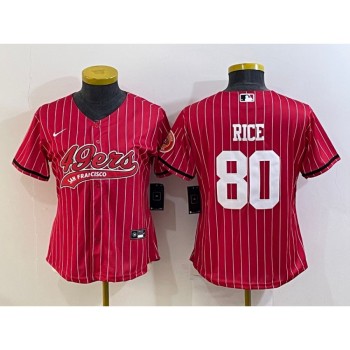 Youth San Francisco 49ers #80 Jerry Rice Red With Patch Cool Base Stitched Baseball Jersey Youth San Francisco 49ers #80 Jerry Rice Red With Patch Cool Base Stitched Baseball Jersey