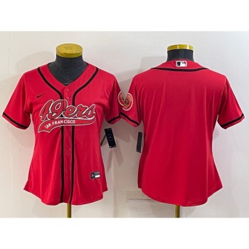 Youth San Francisco 49ers Blank Red With Patch Cool Base Stitched Baseball Jersey Youth San Francisco 49ers Blank Red With Patch Cool Base Stitched Baseball Jersey