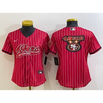 Youth San Francisco 49ers Red Team Big Logo With Patch Cool Base Stitched Baseball Jersey Youth San Francisco 49ers Red Team Big Logo With Patch Cool Base Stitched Baseball Jersey