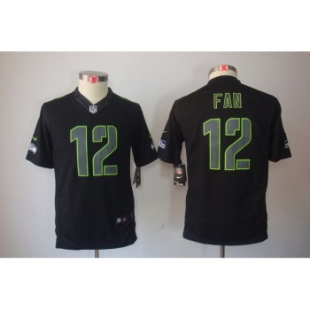 Youth Seattle Seahawks #12 Fan Black 2018 Impact Limited Stitched NFL Jersey Youth Seattle Seahawks #12 Fan Black 2018 Impact Limited Stitched NFL Jersey