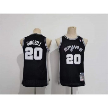 Youth Spurs #20 Manu Ginobili Black Stitched Jersey Youth Spurs #20 Manu Ginobili Black Stitched Jersey