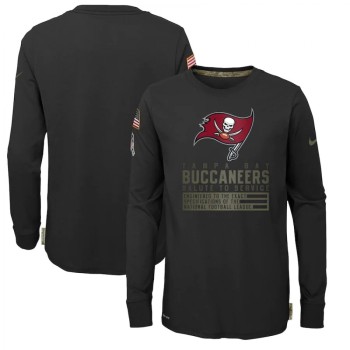 Youth Tampa Bay Buccaneers 2020 Black Salute To Service Sideline Performance Long Sleeve T-Shirt Youth Tampa Bay Buccaneers 2020 Black Salute To Service Sideline Performance Long Sleeve T-Shirt