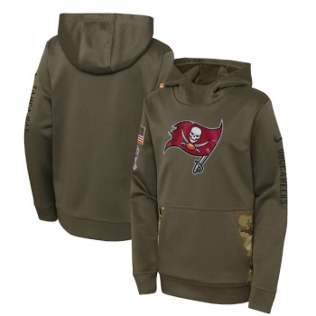 Youth Tampa Bay Buccaneers 2022 Olive Salute to Service Therma Performance Pullover Hoodie Youth Tampa Bay Buccaneers 2022 Olive Salute to Service Therma Performance Pullover Hoodie