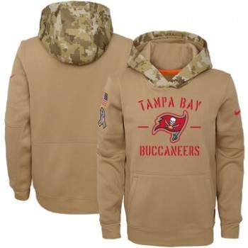 Youth Tampa Bay Buccaneers Khaki 2019 Salute to Service Therma Pullover Hoodie Youth Tampa Bay Buccaneers Khaki 2019 Salute to Service Therma Pullover Hoodie
