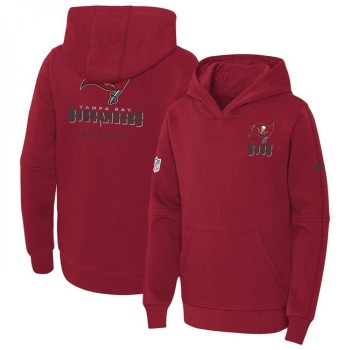 Youth Tampa Bay Buccaneers Red Sideline Club Fleece Pullover Hoodie Youth Tampa Bay Buccaneers Red Sideline Club Fleece Pullover Hoodie