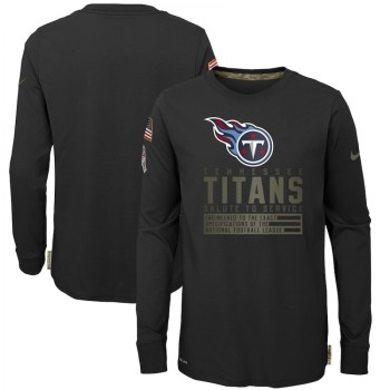 Youth Tennessee Titans 2020 Black Salute To Service Sideline Performance Long Sleeve T-Shirt Youth Tennessee Titans 2020 Black Salute To Service Sideline Performance Long Sleeve T-Shirt