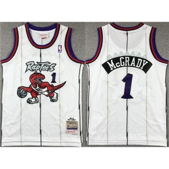 Youth Toronto Raptors #1 Tracy Mcgrady White Stitched Basketball Jersey Youth Toronto Raptors #1 Tracy Mcgrady White Stitched Basketball Jersey