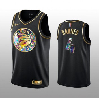 Youth Toronto Raptors #4 Scottie Barnes 2021/22 Black Golden Edition 75th Anniversary Diamond Logo Stitched Basketball Jersey Youth Toronto Raptors #4 Scottie Barnes 2021/22 Black Golden Edition 75th Anniversary Diamond Logo Stitched Basketball Jersey