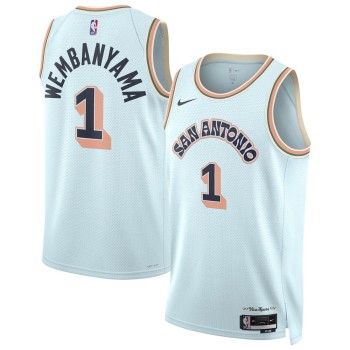 Unisex San Antonio Spurs Victor Wembanyama Light Blue 2024/25 Swingman Player Jersey - City Edition Unisex San Antonio Spurs Victor Wembanyama Light Blue 2024/25 Swingman Player Jersey - City Edition